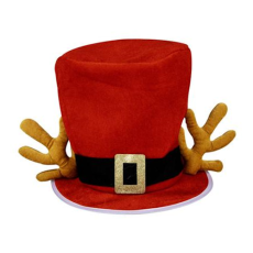 Christmas Dress-Up Santa Top Hat with Antlers